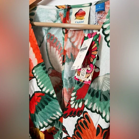 Farm Rio Ruffle-Sleeve Linen Jumpsuit - Picture 9 of 11